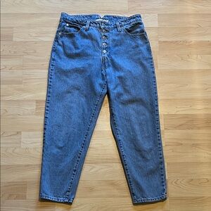Levi's High Waisted Mom Jeans Notch Blue Button-Fly Jeans